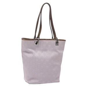GUCCI GG Canvas Tote Bag Purple Silver